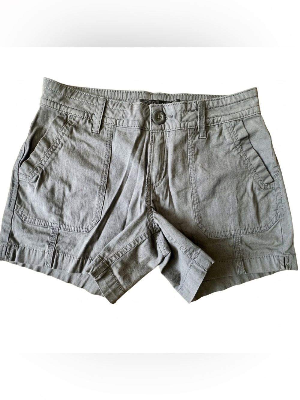 prAna Elle Shorts Size 0 Organic Cotton Stretch Charcoal Grey Utility Hiking
